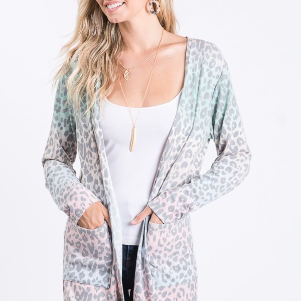 Pastel Leopard Boutique Cardigan